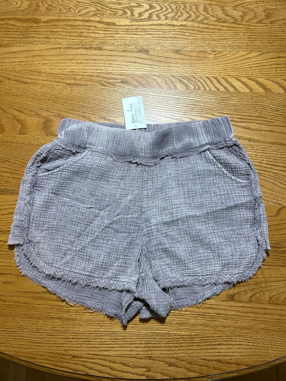 Grace & Lace Lavender Crinkle Gauze Cotton Shorts NWT Size Medium